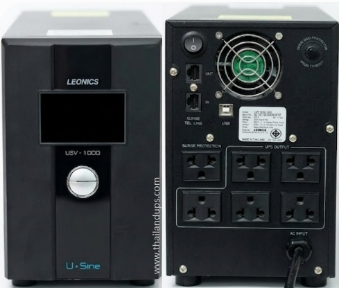 LEONICS U-Sine UPS รุ่น USV-1000.- PURE SINE WAVE UPS,  POWER PROTECTION FOR YOUR HOME AND OFFICE COMPUTER -